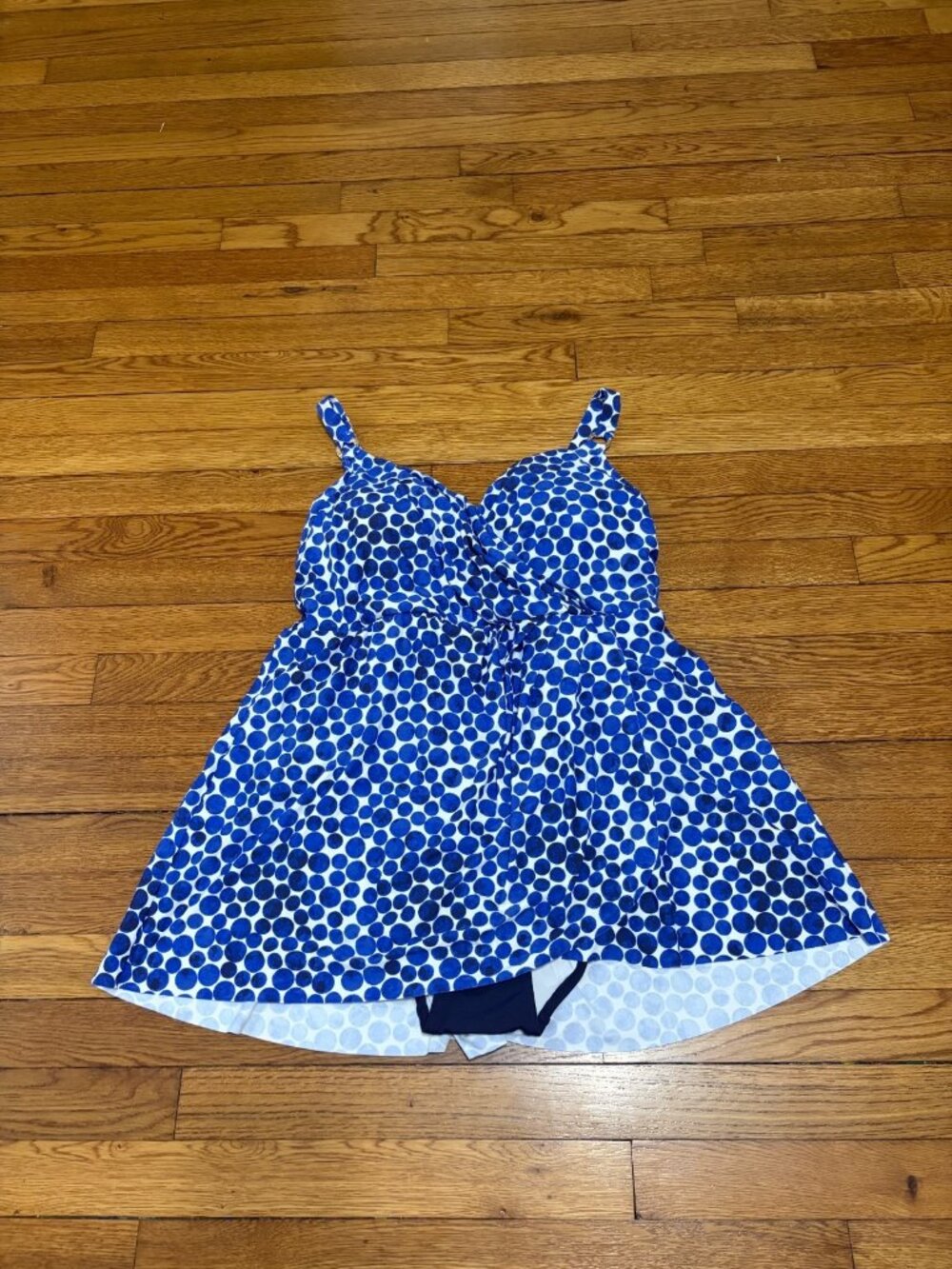 Anne Cole Collection Womens Swim Cover Up Dress Plus Sz 20W Blue White Stretch